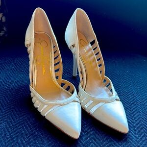 Slightly used white heels from Jessica Simpson